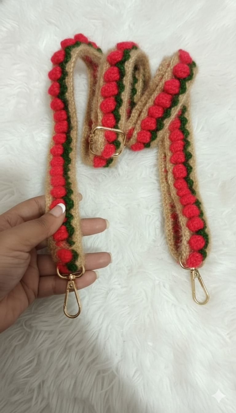 Adjustable Belt for Bags- Tulip- Red
