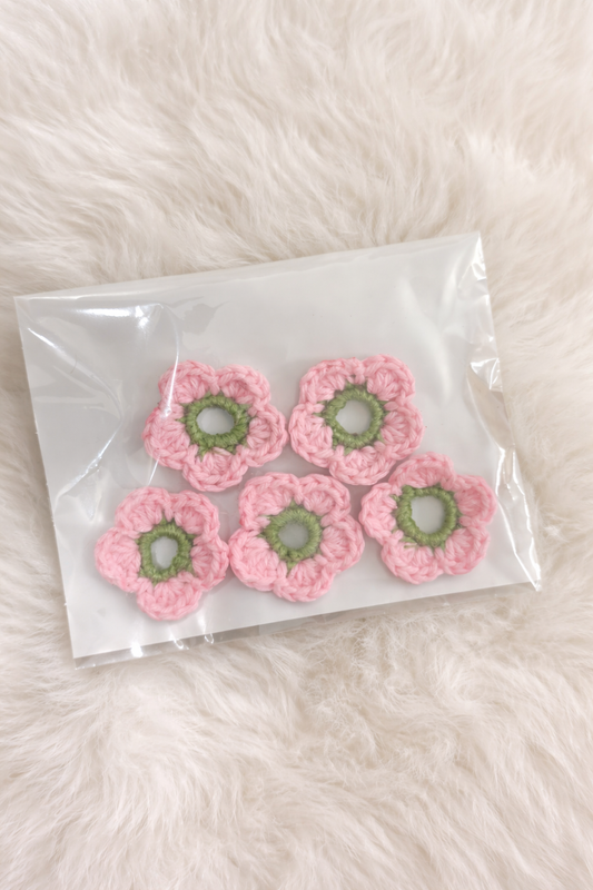Button Cover- Pink and Green- set of 5